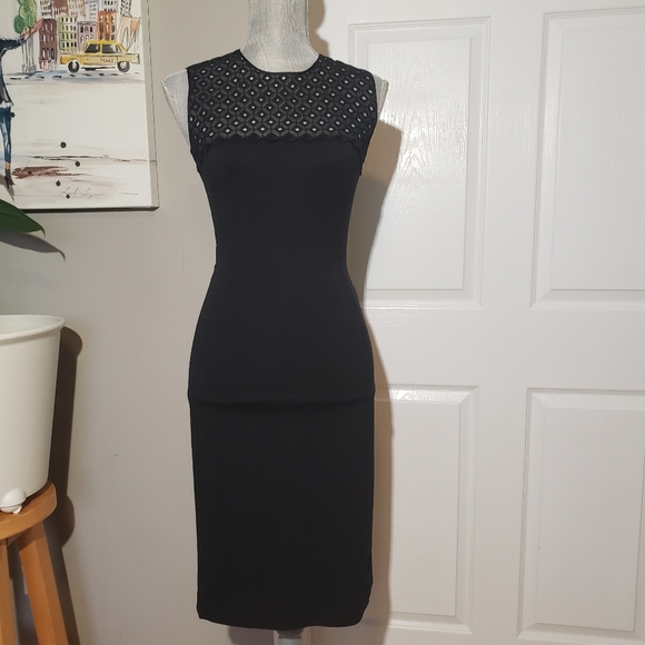 Stella McCartney Dresses & Skirts - STELLA McCARTNEY black bodycon eyelet detail dress